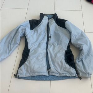 Columbia women’s Light Blue Puffer Jacket small reversible